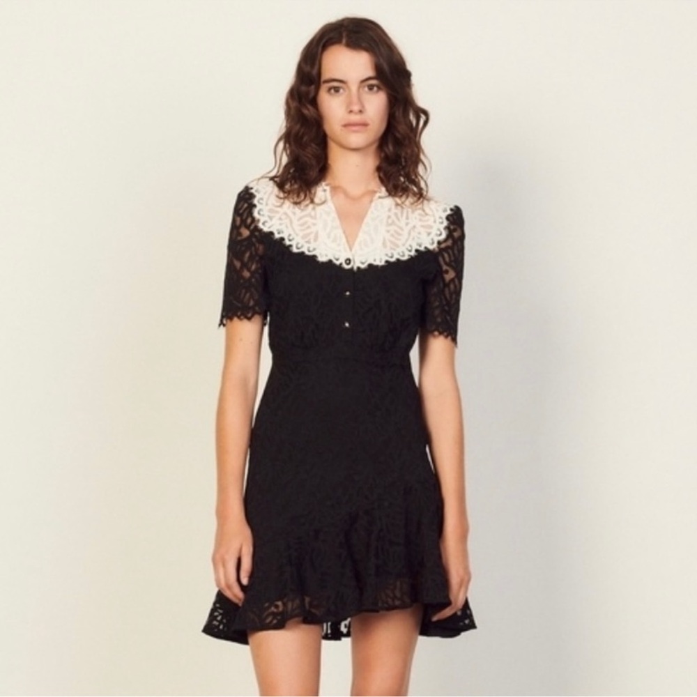 Sandro Rosane Lace Mini Dress Size 10‎ NWT
